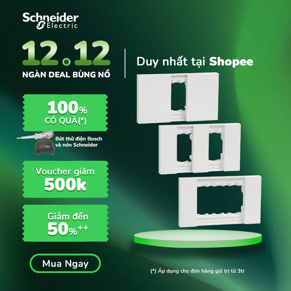 Mặt cho nhiều thiết bị | Mặt công tắc ổ cắm dòng AvatarOn A - Schneider Electric - M3T01_WE M3T02_WE