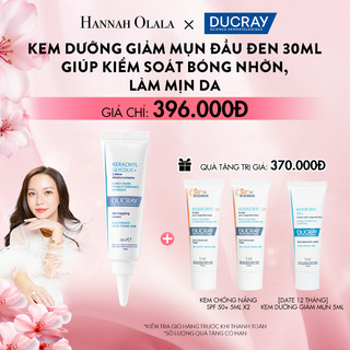   KOL x Ducray  Kem dưỡng giảm mụn đầu đen Ducray KERACNYL Glycolic+ Cream 30ml giúp kiểm soát bóng nhờn làm mịn da 