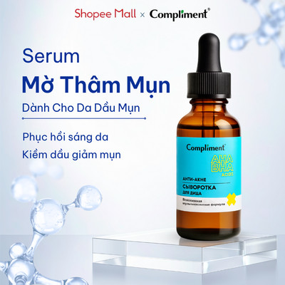 Serum Compliment AHA & BHA Mờ Kiểm Soát Dầu Nhờn, Giảm Thâm Mụn & Dưỡng Phục Hồi Da 27ml