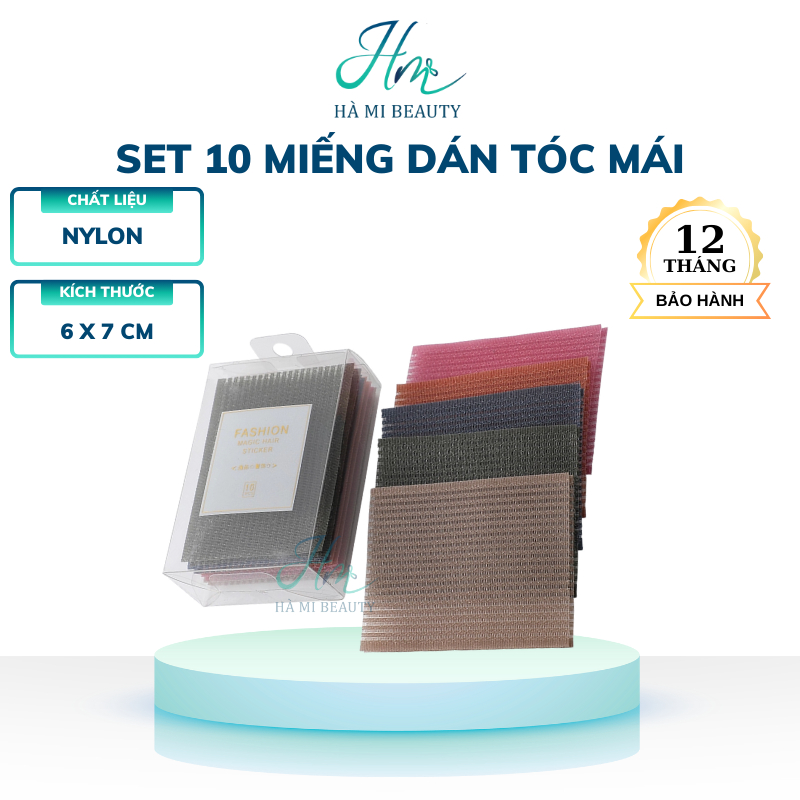 Set 10 miếng dán tóc mái 5 cặp miếng dán tóc cố định giúp trang điểm hộp 10 miếng dán tóc mái