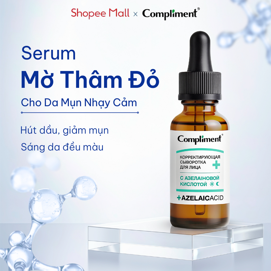 Serum Compliment Azelaic Acid Mờ Thâm Mụn, Làm Dịu Mẫn Đỏ & Kiềm Soát Dầu Cho Da Nhạy Cảm 27ml