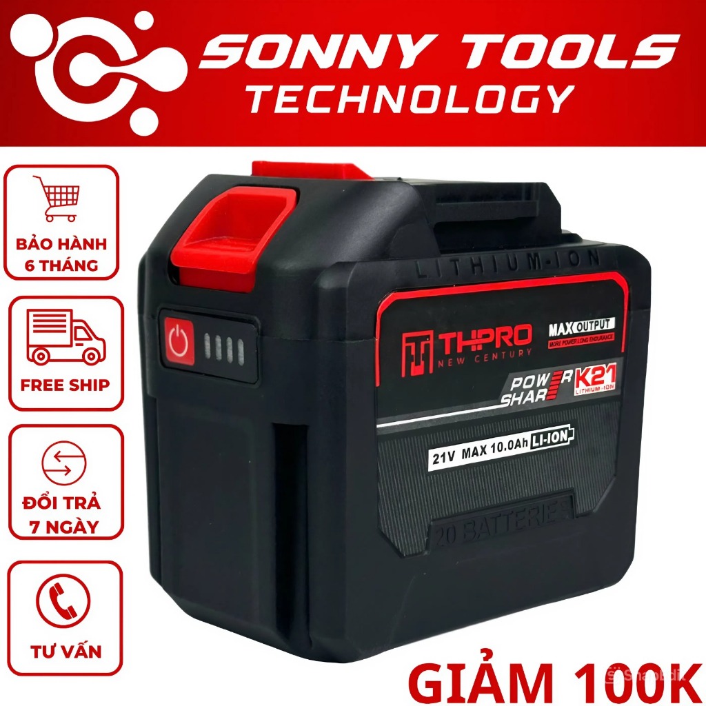 Pin THPRO 20 Cell chân pin phổ thông M21 4cm Chịu tải cao 21V