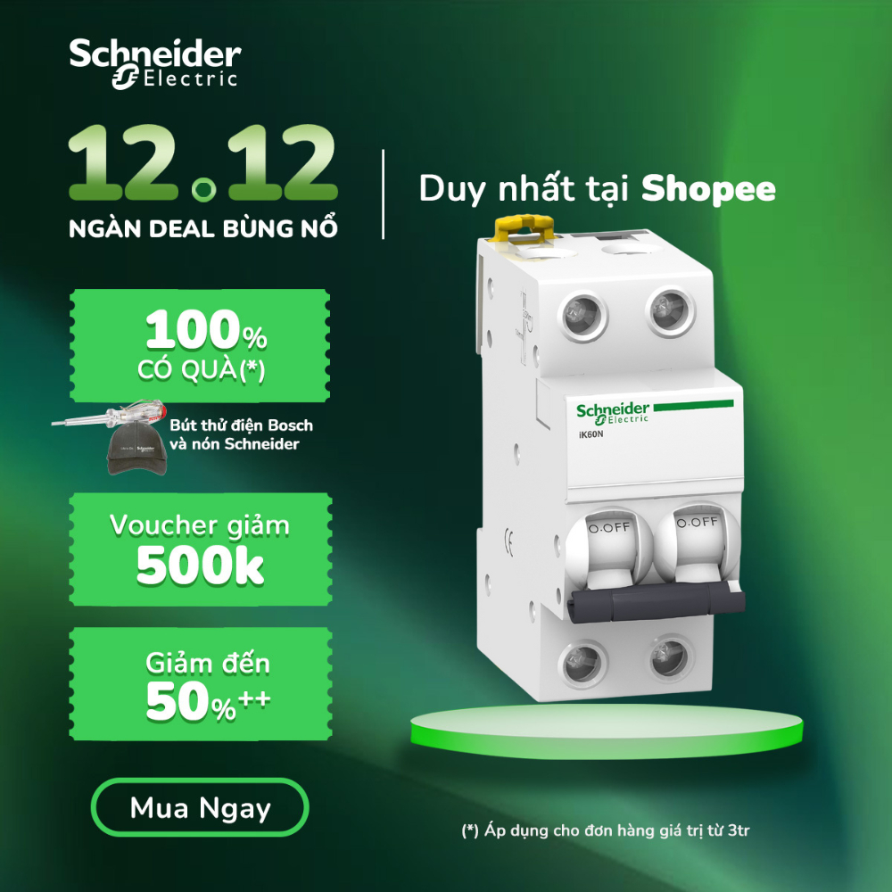 Aptomat MCB 2P 6kA Acti9 iK60N - Schneider Electric - A9K27206 A9K27210 A9K27216 A9K27220 A9K27225 A