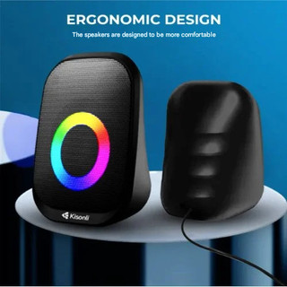 Loa Vi Tính 2 Cái/Bộ (3W*2) Có Dây (USB + 3.5mm) LED RGB KISONLI X7 - Âm Thanh Hay, Nhỏ Gọn