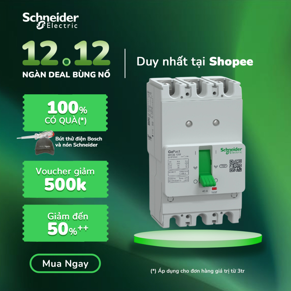 MCCB GoPact 125F 3P 30kA - G12F3F16 G12F3F20 G12F3F25 G12F3F32 G12F3F40 G12F3F50 G12F3F63 G12F3F80 G