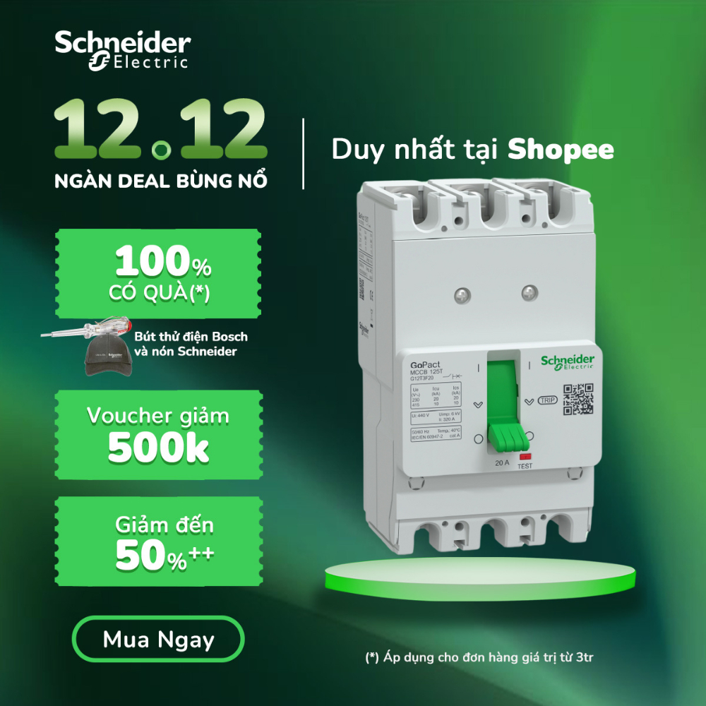 MCCB GoPact 125T 3P 10kA - G12T3F16 G12T3F20 G12T3F25 G12T3F32 G12T3F40 G12T3F50 G12T3F63 G12T3F80 G