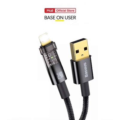 Cáp sạc tự ngắt PD12W Baseus Explorer Series USB dùng cho IP6/7/8/10/11/12/13/14promax vải dù siêu bền dài 1m
