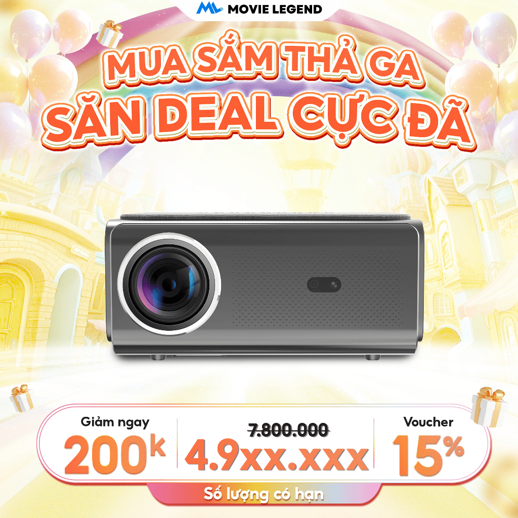 [ HOT 2025 ] Máy Chiếu H8 Pro Max Version 2  Full HD - Máy Chiếu Movie Legend - Hỗ Trợ 4K, Trình Chi