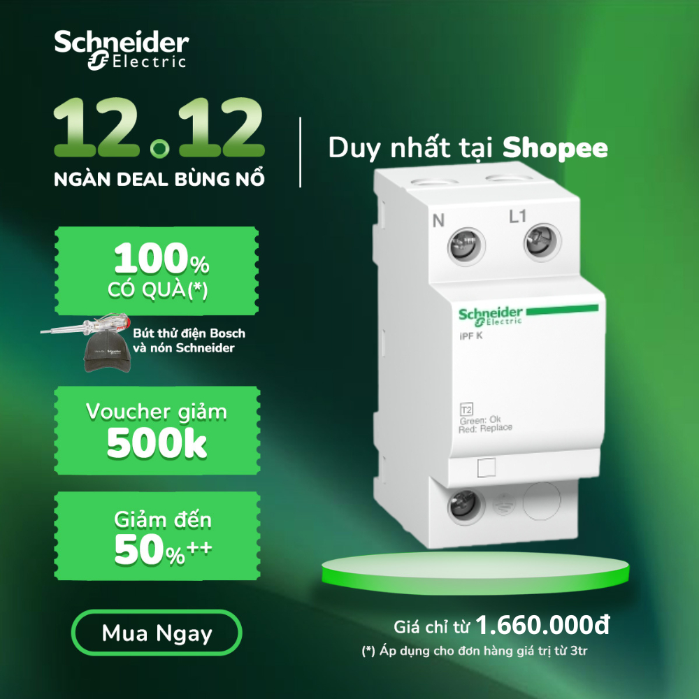 Thiết bị chống sét lan truyền SPD Acti9-iPF K 1P+N 40kA 340V - Schneider Electric - A9L15687