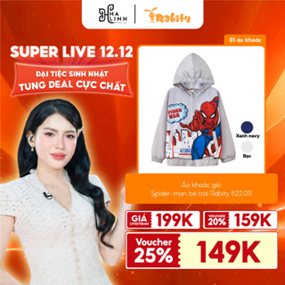   Võ Hà Linh x Rabity  Áo khoác gió có mũ người nhện Spider-Man Marvel bé trai Rabity 522.011 