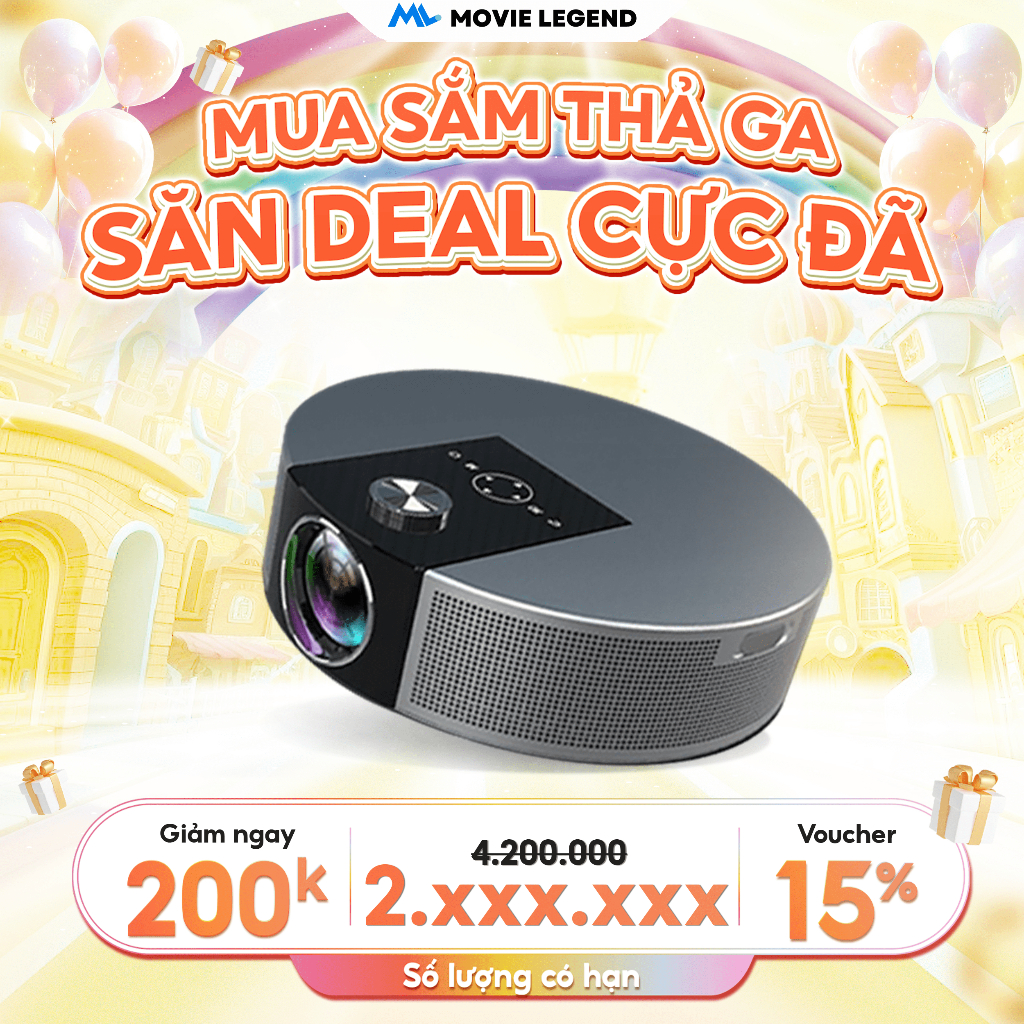 [ HOT 2025 ] Máy Chiếu Q10 Full HD - Máy Chiếu Movie Legend - Hỗ Trợ 4K, Xem Bóng Đá, Trình Chiếu Web