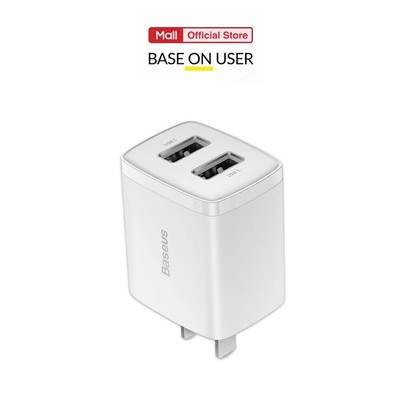 Củ sạc nhanh PD10.5W 2 cổng USB Baseus Compact sạc nhanh chân dẹt ( TRẮNG )