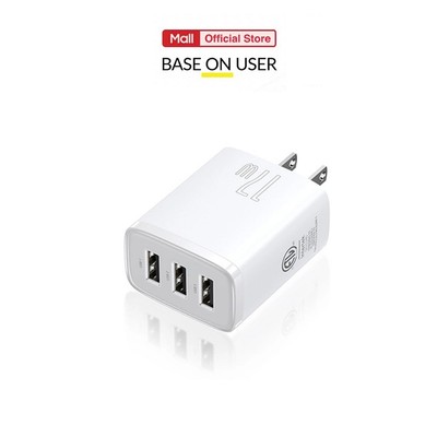 Củ sạc nhanh 17W Baseus Compact Charger 3 cổng USB chân cắm US sạc nhiều thiết bị cùng lúc ( Trắng )