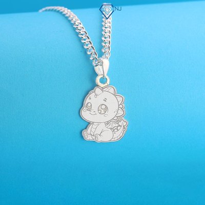 Dây chuyền bạc cho bé hình rồng baby khắc tên theo yêu cầu DCT0124 - Trang Sức TNJ
