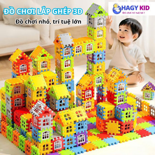 Đồ Chơi Lắp Ghép Khối Xây Dựng 3D Thông Minh 150 Chi Tiết Hagykid Kiến Trúc Mô Phỏng 3D Nhiều Chi Tiết Rèn Tư Duy Cho Bé