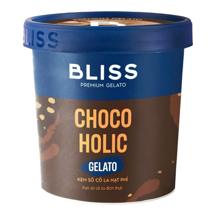 Kem socola hạt phỉ Bliss Premium Gelato Choco Holic (473ML)
