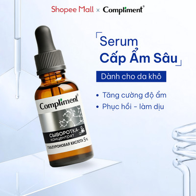 Serum Compliment Hyaluronic Acid 5% Cấp Ẩm Sâu, Phục Hồi Cho Da Khô, Da Nhạy Cảm, Da Treatment 27ml