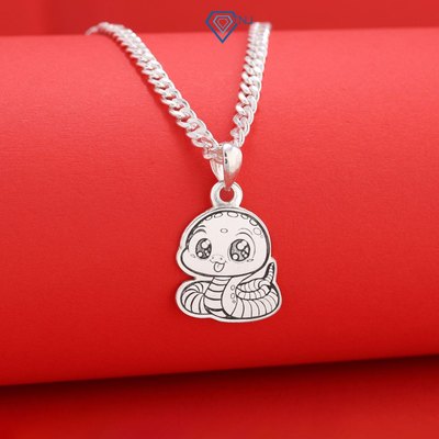 Dây chuyền bạc cho bé hình rắn baby khắc tên theo yêu cầu DCT0125 - Trang Sức TNJ