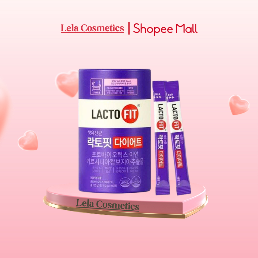Men Giảm Cân Lacto-Fit GC Hàn Quốc Hộp 60 Gói, Giảm Cân Toàn Thân Hộp Màu Tím