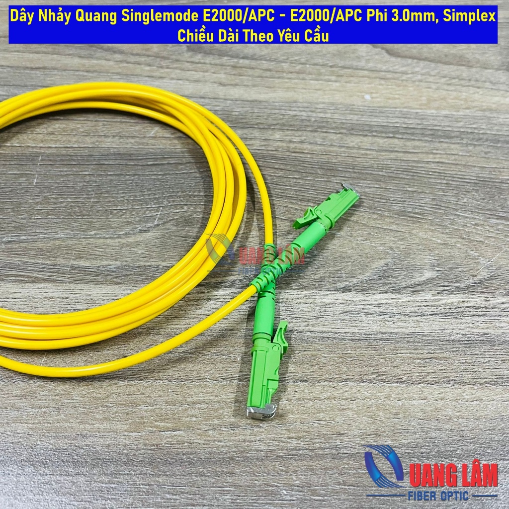 Dây Nhảy Quang Singlemode E2000/APC - E2000/APC Phi 3.0mm, Simplex - Chiều Dài Theo Yêu Cầu