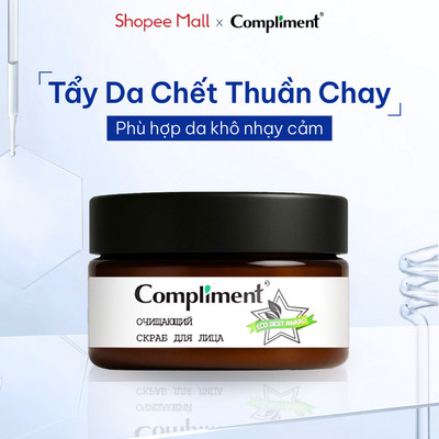 Tẩy Tế Bào Chết Thuần Chay Compliment Sạch Mặt, Sáng Mịn & Làm Dịu - Lành Tính Không Khô Da 100ml