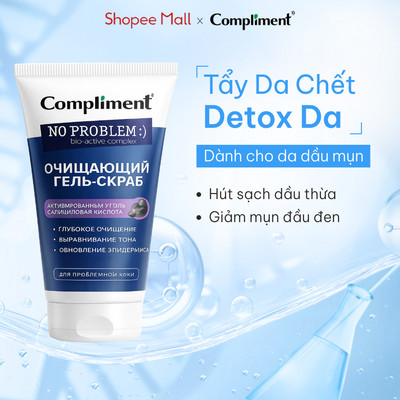 Tẩy Tế Bào Chết Mặt Compliment Than Hoạt Tính, Detox Da, Hút Sạch Dầu Thừa, Giảm Mụn Đầu Đen 150ml