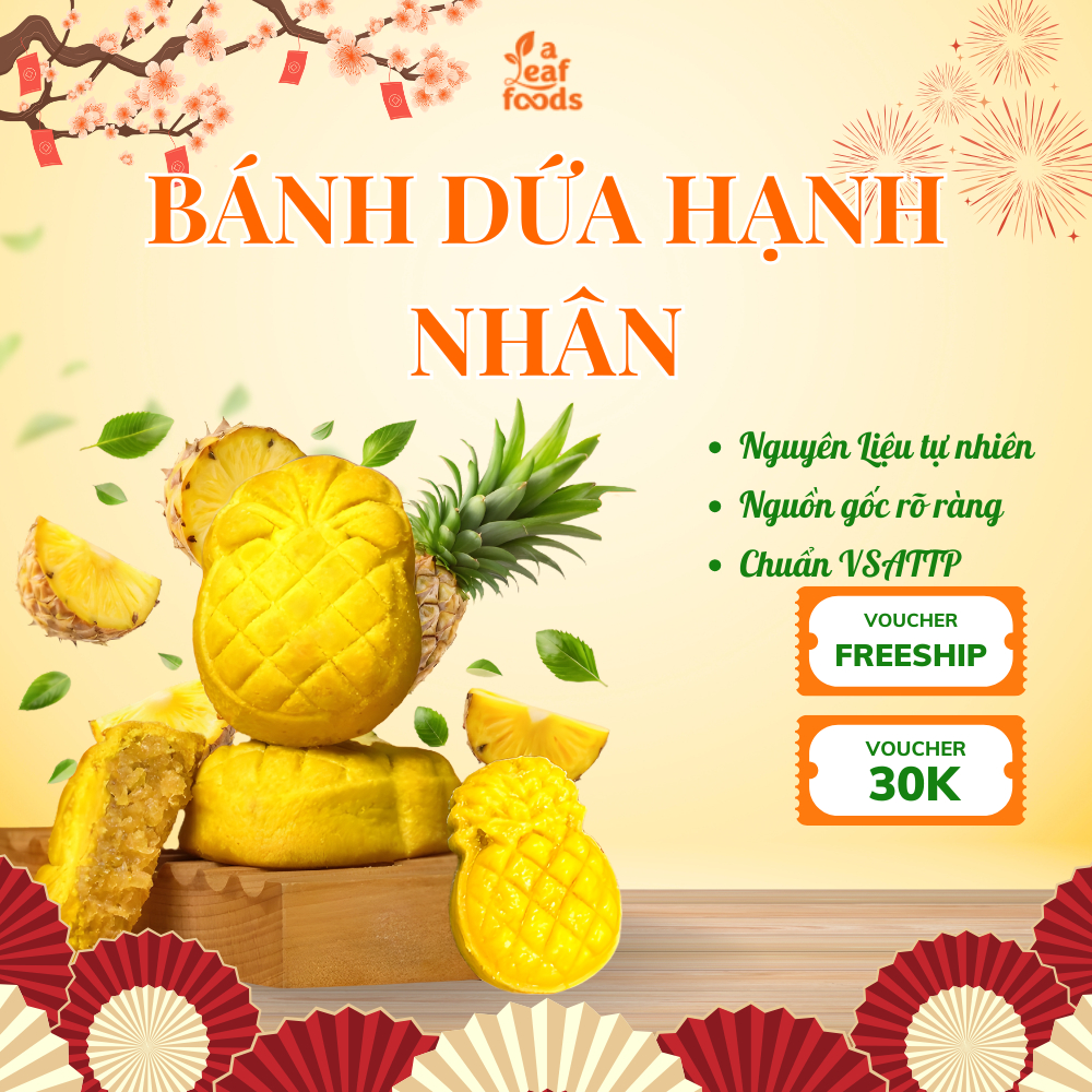 Bánh dứa Baker Baking nguyên cám không đường, ăn vặt healthy bánh kẹo tết A Leaf Foods 100g-500g