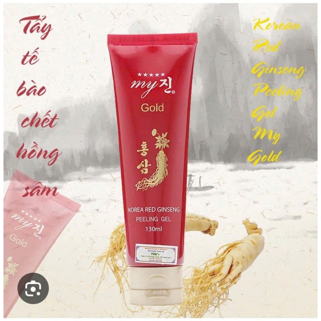 [CHÍNH HÃNG NHẬP KHẨU] Gel tẩy tế bào chế.t mặt MY GOLD mờ thâm sâm đỏ Hàn Quốc - Korea Red Ginseng 