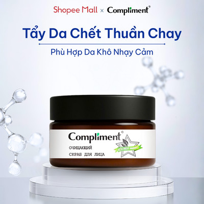 Tẩy Tế Bào Chết Thuần Chay Compliment Sạch Mặt, Sáng Mịn & Làm Dịu - Lành Tính Không Khô Da 100ml