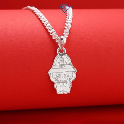 Dây chuyền bạc cho bé hình labubu đáng yêu khắc tên theo yêu cầu DCT0127 - Trang Sức TNJ