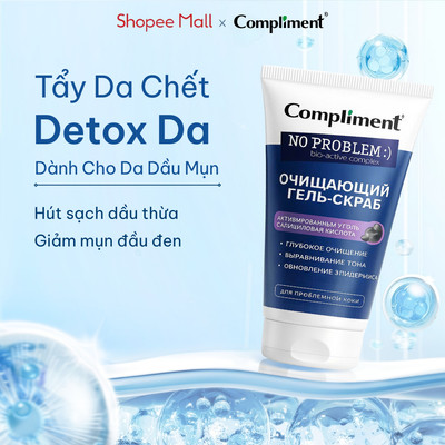 Tẩy Tế Bào Chết Mặt Compliment Than Hoạt Tính, Detox Da, Hút Sạch Dầu Thừa, Giảm Mụn Đầu Đen 150ml