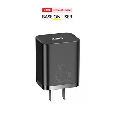 Củ sạc nhanh PD 20W BASEUS Super Si 1 cổng Type-C, Quick Charger, chân cắm tiêu chuẩn ( EU/CN )