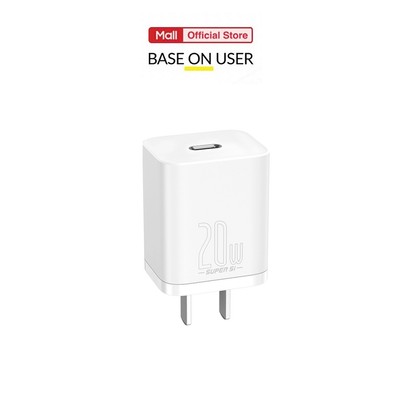 Củ sạc nhanh Baseus Super Si sạc nhanh PD 20W 1 cổng Type-C, hỗ trợ Quick Charger,tương thích nhiều thiết bi chân dẹtdẹt