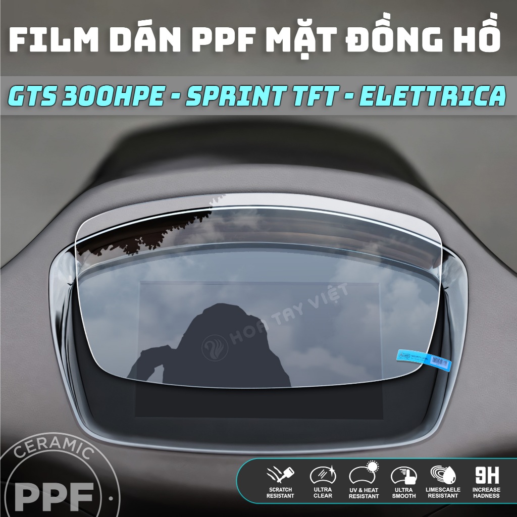 Miếng dán PPF bảo vệ mặt đồng hồ Vespa GTS 300 HPE - Vespa Sprint TFT - Vespa Elettrica chống trầy x