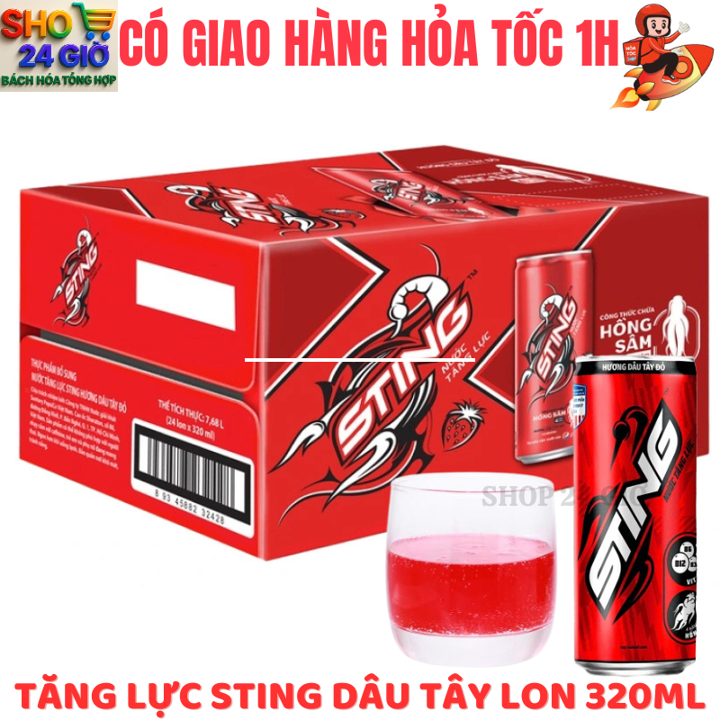 Sting Dâu Lon Thùng 24 Lon 320 Ml