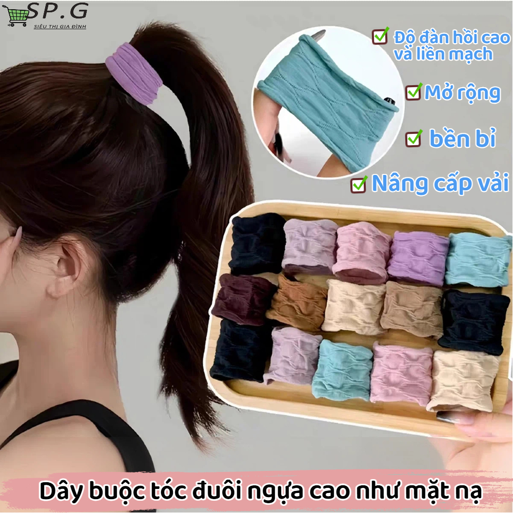 Bộ 10 Dây Buộc Tóc Dây Buộc Tóc Scrunchies Thời Trang Hàn Quốc Dây Buộc Tóc Nữ Cao Su Dày