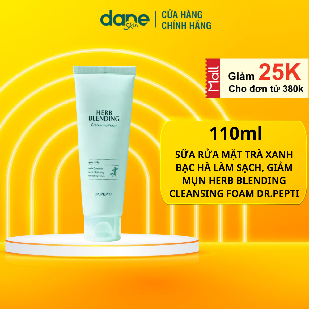 Sữa Rửa Mặt DR.PEPTI Trà Xanh Bạc Hà Dr. Pepti Herb Blending Cleansing Foam 110ml