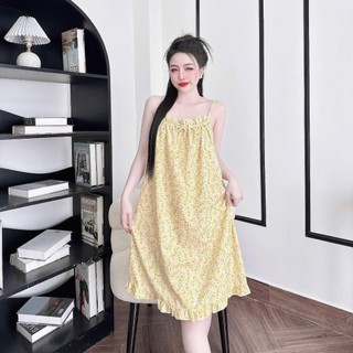 Đồ Bộ Mặc Nhà Pijama 2 Dây Váy ngủ hai dây chất lụa 100D thoáng mát mềm mịn kiểu dáng dễ thương-BALII 