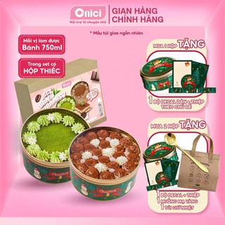  Set làm tiramisu HỘP THIẾC 2 vị matcha cacao tự chọn ONICI thành phẩm 750ml bánh 