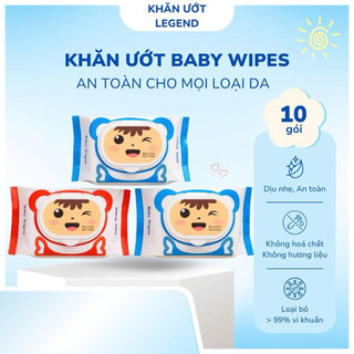 Thùng giấy 10 gói Khăn ướt Baby wipes ,trọng lượng mỗi gói 300-400gr