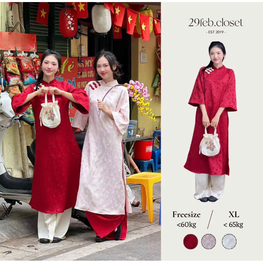 Pass[thanh lý] Áo dài 29feb. closet (ảnh thật_Đọc kỹ mô tả)
