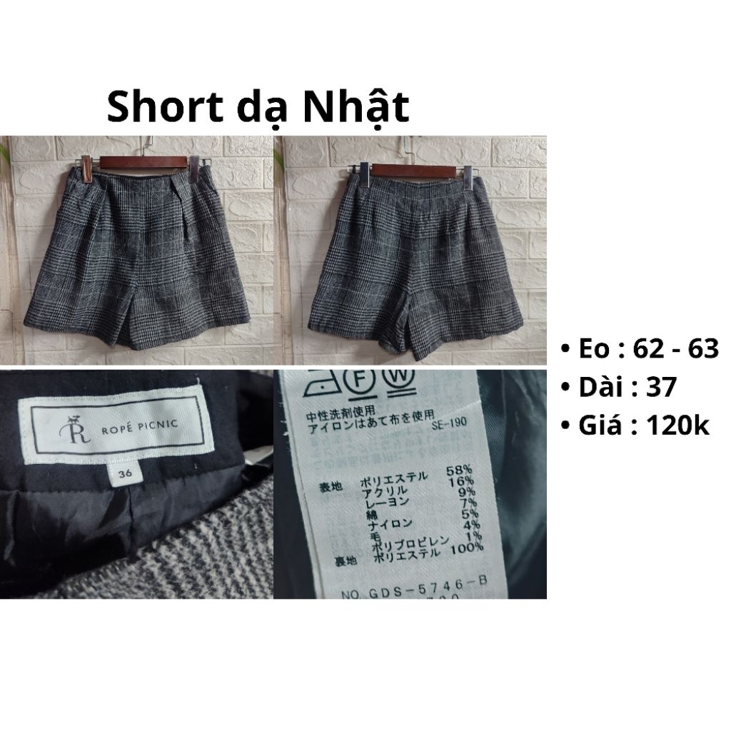 [Mã M092] Short dạ Nhật phong cách tối giản