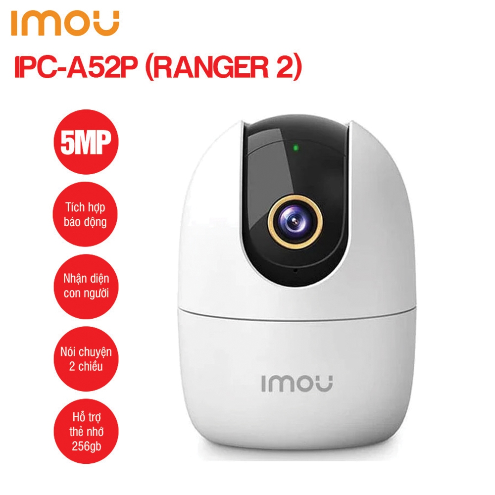 Camera IMOU wifi trong nhà RANGER 2 5MP/  3MP xoay 360 đàm thoại 2 chiều,bảo hành 2 năm