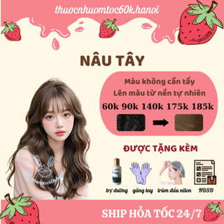  Thuốc nhuộm tóc màu NÂU TÂY NÂU TÂY KHÓI NÂU TÂY LẠNH kèm trợ nhuộm dưỡng và găng tay của thuocnhuomtoc60k.hanoi 