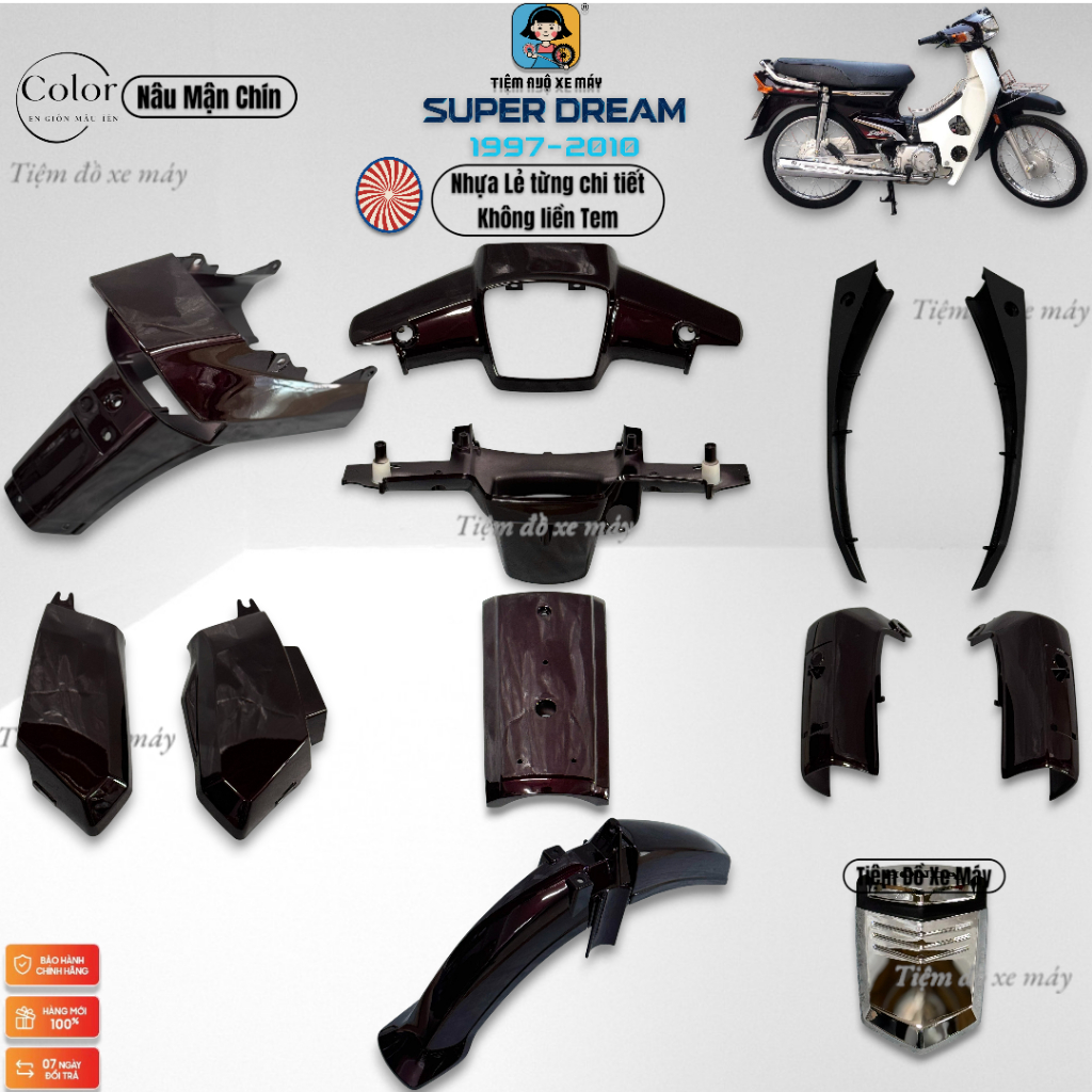 Bộ Nhựa Dàn Áo Dream & Super Dream 100cc Chính Hãng- Nhựa Xe Máy