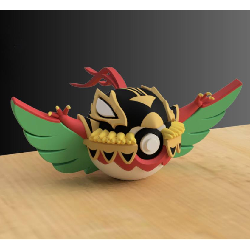 Mô hình Pokeball Mega Hawlucha Nhựa Fdm