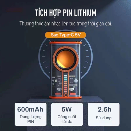 [SALE]Loa Bluetooth Mini Trong Suốt K07 K08 Nghe Nhạc Không Dây LED, Nghe nhạc cực hay Bảo hành 12 T