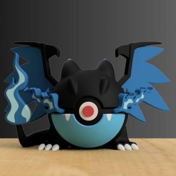 Mô hình Pokeball Mega Charizard X nhựa Fdm