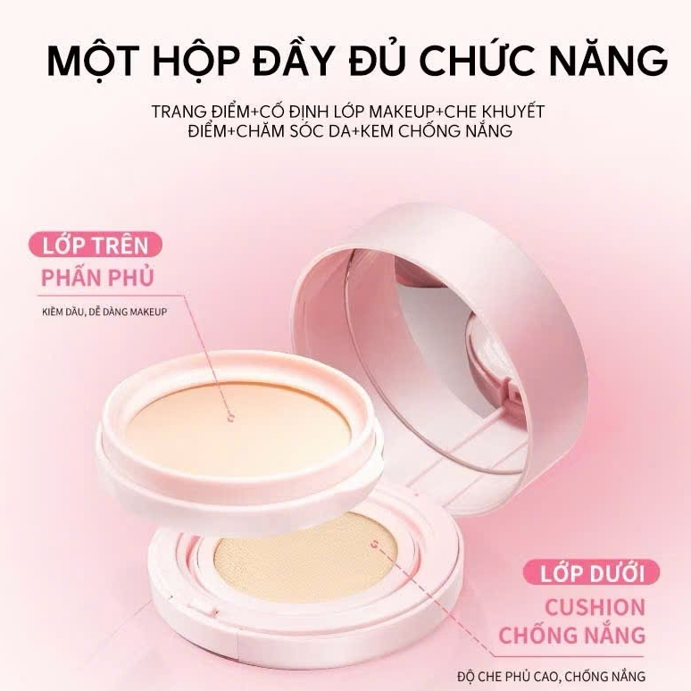 HEXZE Cushion 2in1 13.5g – chống nắng kèm phấn phủ 6g | BLINK BEAUTY