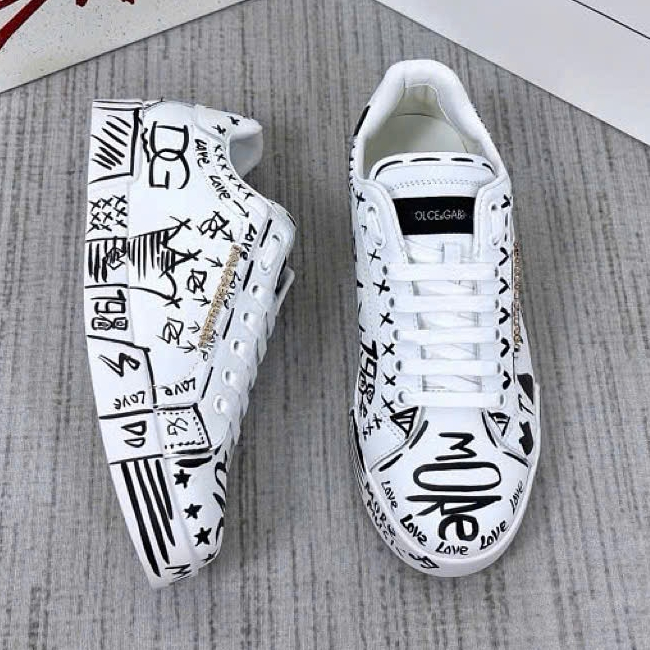 giày thể thao nam nữ đi gờ bản màu trắng vẽ tay cữ đn lovee xịn xò sieu đẹp -fulll box